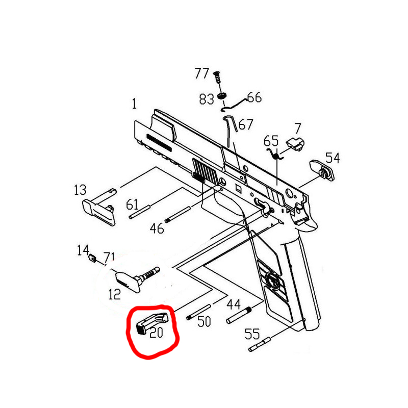 ASG CZ P09 Magazine Release Gear Of War