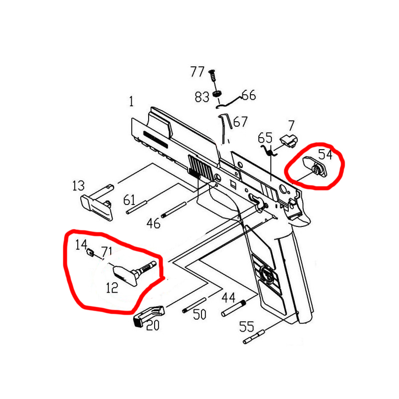 ASG CZP09 Slide Safety Selector Complete Gear Of War
